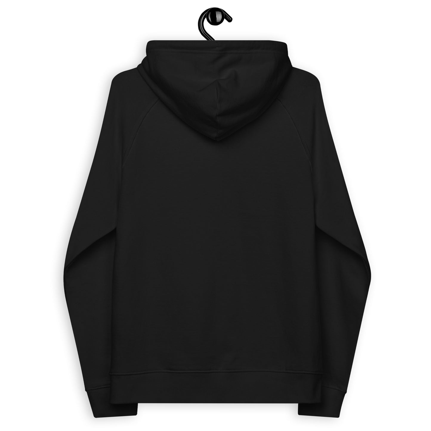 Eddy Ratty unisex eco raglan hoodie in black with embroidered logo – official Afrobeat artist merch