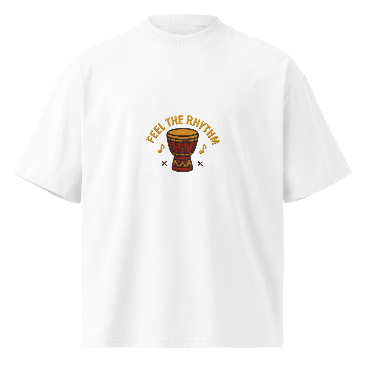 “Eddy Ratty unisex organic high-neck T-shirt in orange – official Afrobeat fashion (S–2XL)”
