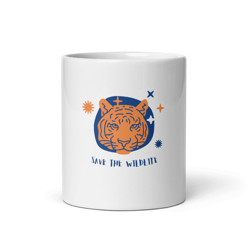 “Eddy Ratty white glossy mug — front view with official print”