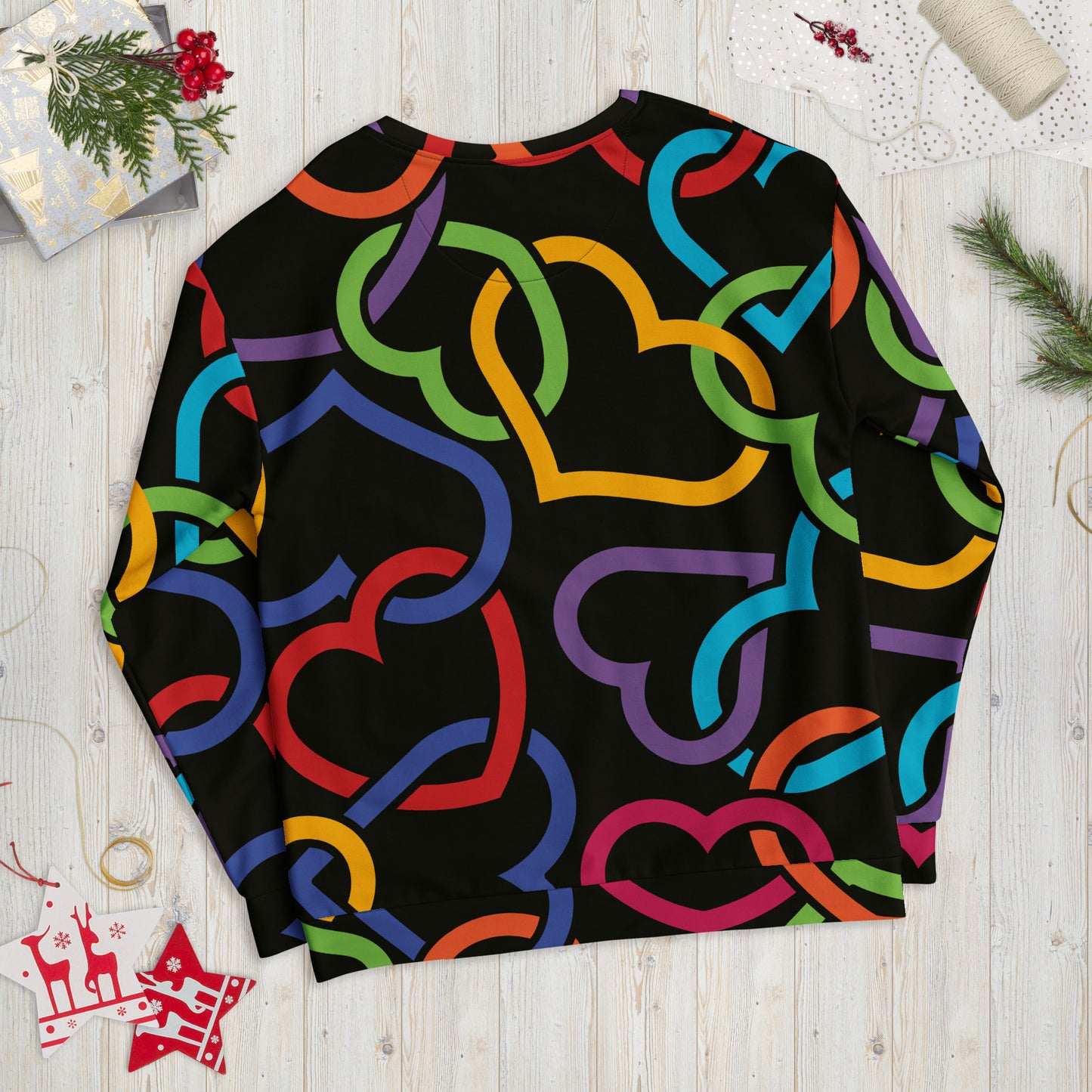 “Eddy Ratty unisex all-over print sweatshirt — front view, Afrobeat style”