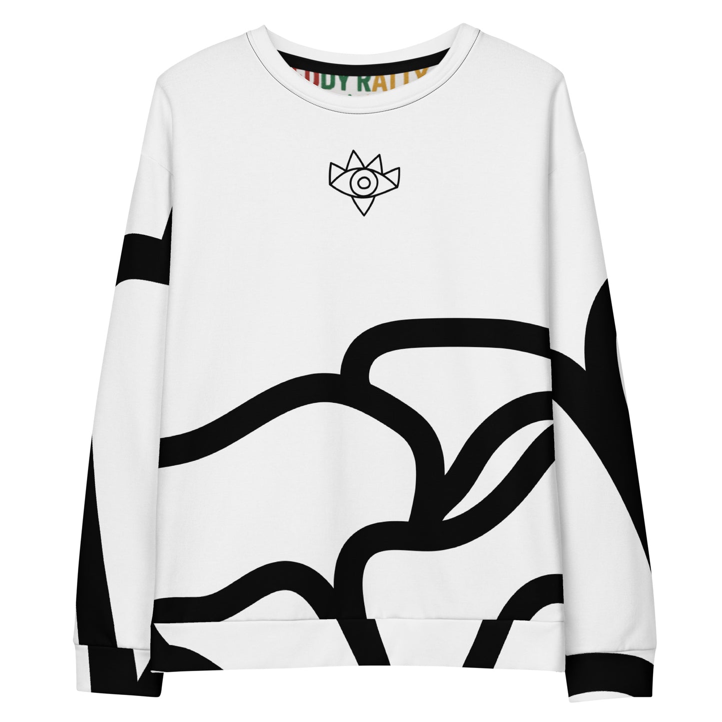 “Back view of Eddy Ratty sweatshirt — streetwear casual layer”