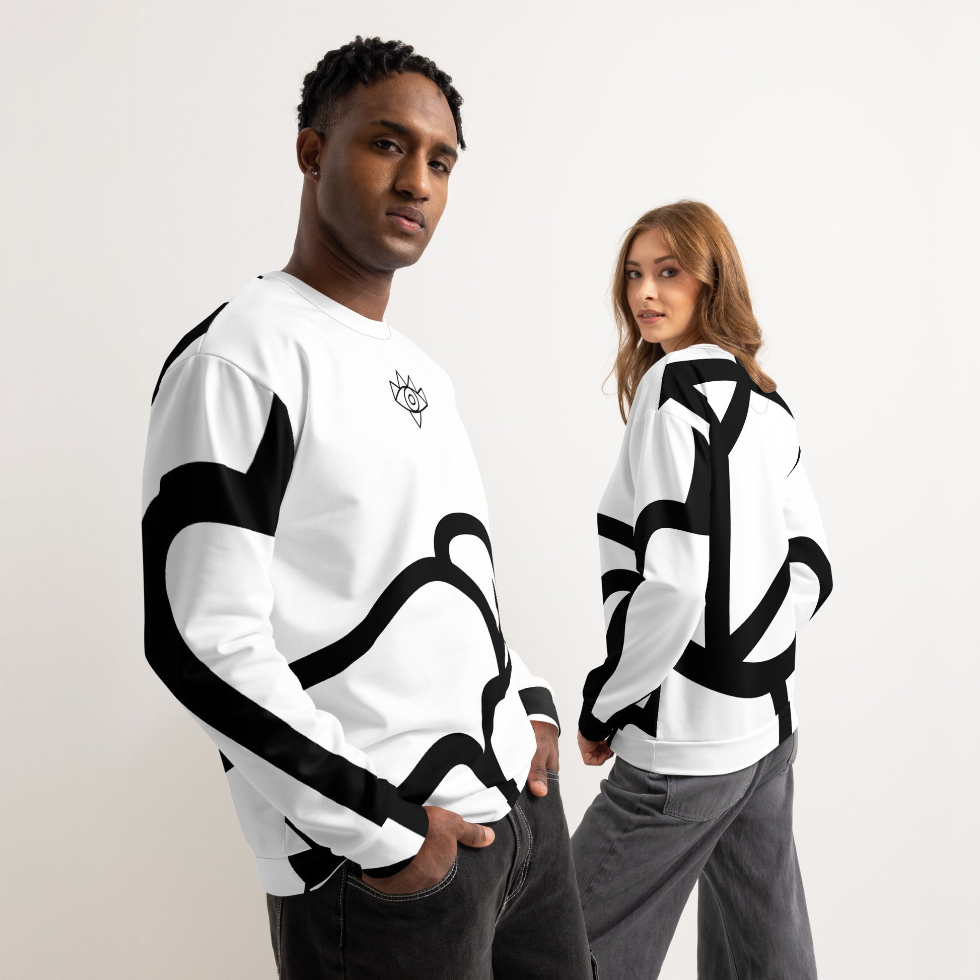 “Eddy Ratty unisex cotton sweatshirt front view — Afrobeat streetwear”