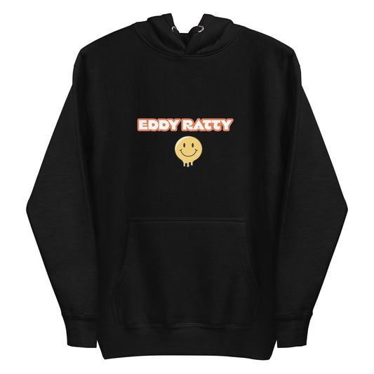 “Eddy Ratty unisex hoodie front view – black”