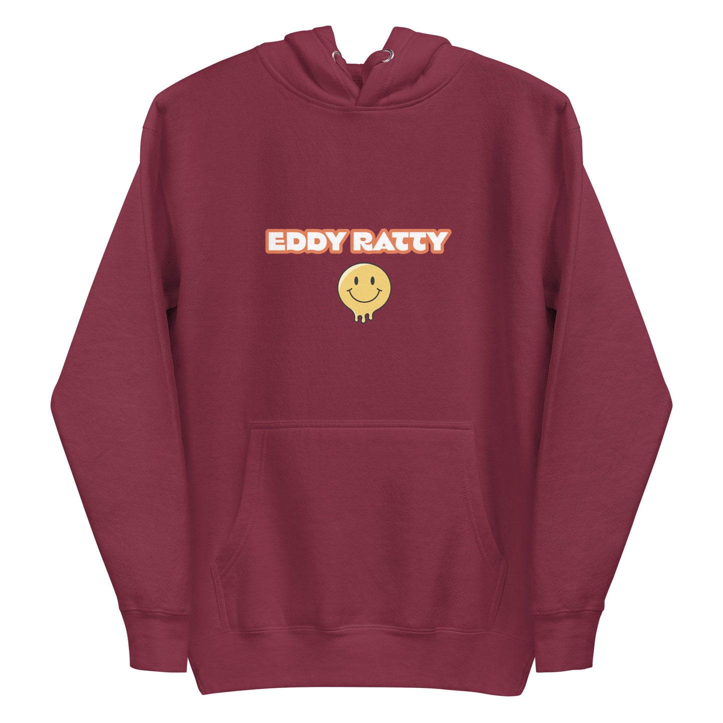 “Eddy Ratty unisex hoodie front view – Red”