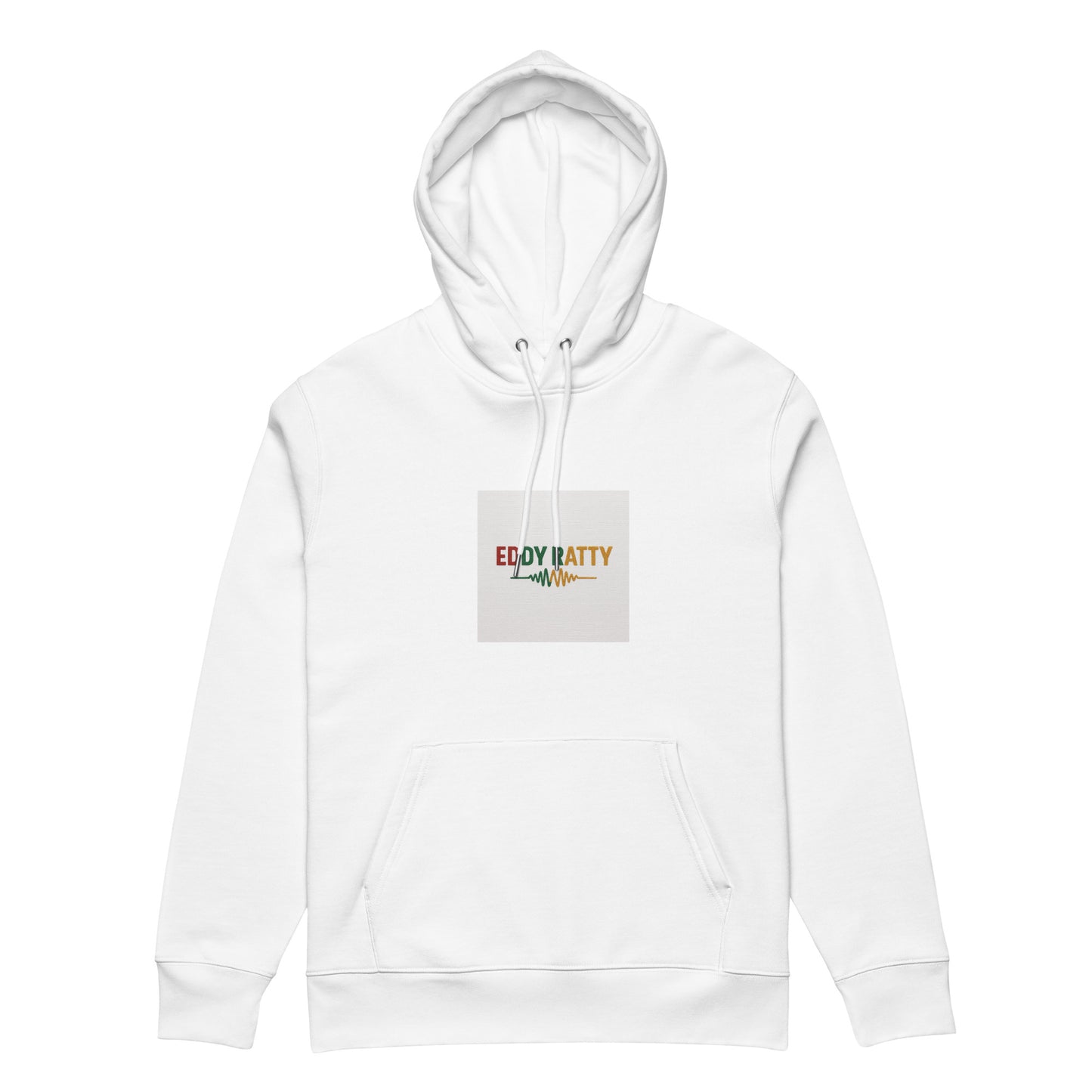 Eddy Ratty Unisex Essential Eco Hoodie white color
