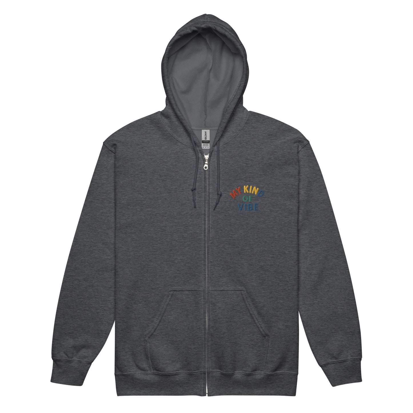 “Eddy Ratty heavyweight zip hoodie side profile – full zip design”