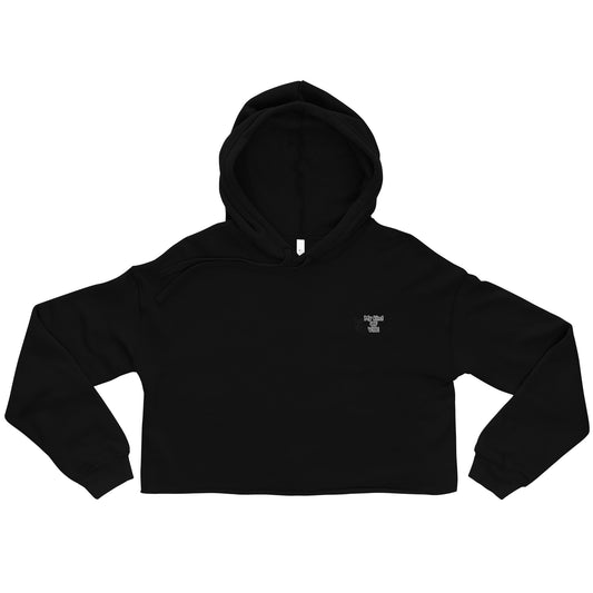 Eddy Ratty black crop hoodie front view – official Afrobeat merch